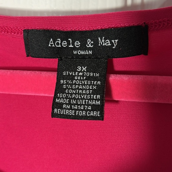 Adele and May woman layered tank top sheer outer layer sleeveless fuscia sz 3X - Picture 3 of 13